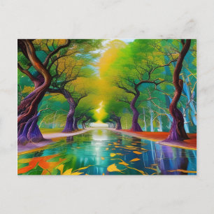 Avenue of Trees autumn leaves Postcard