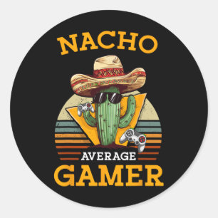 Average Gamer Video Game Player Funny Vintage Gami Classic Round Sticker