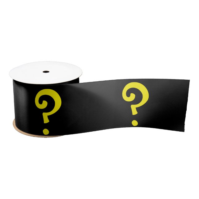 Average question mark reason satin ribbon (Spool)