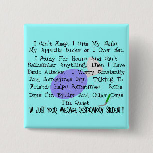 Average Respiratory Student 15 Cm Square Badge
