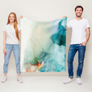 Aversion - Blue Watercolor Fleece Blanket