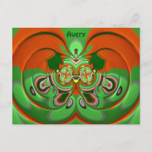 AVERY ~ 3D Design Pattern ~ Christmas Colours~ Postcard