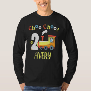Avery Choo Choo Two Train 2nd Birthday Turning 2 T-Shirt