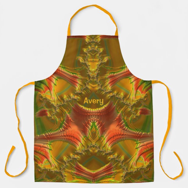 AVERY ~ CHRISTMAS ~ Red Green Gold ~ Apron (Front)