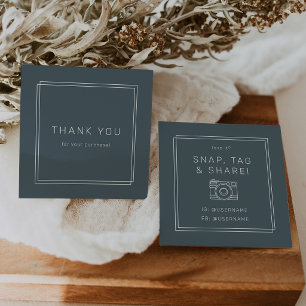 AVERY Dark Navy Blue Snap Tag Share Thank You