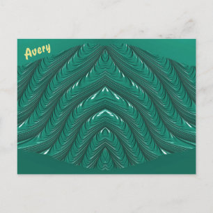 AVERY ~ Glossy Postcard 3D Green Zany