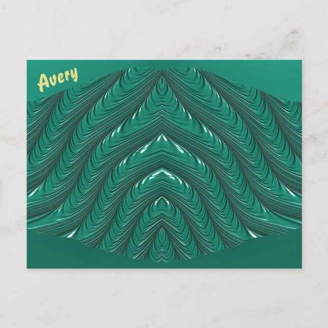AVERY ~ Glossy Postcard 3D Green Zany (Front)