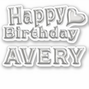Avery Happy Birthday silver sticker sticker