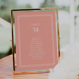 AVERY Minimal Blush Wedding Seating Chart Cards