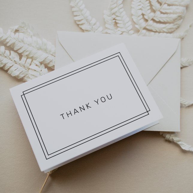 AVERY Minimalist Black and White Wedding Thank You Card (AVERY Minimalist Black and White Wedding Thank You Card)