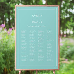 AVERY Minimalist Mint Green Wedding Seating Chart