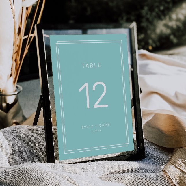 AVERY Minimalist Mint Green Wedding Table Numbers (AVERY Minimalist Mint Green Wedding Table Numbers)