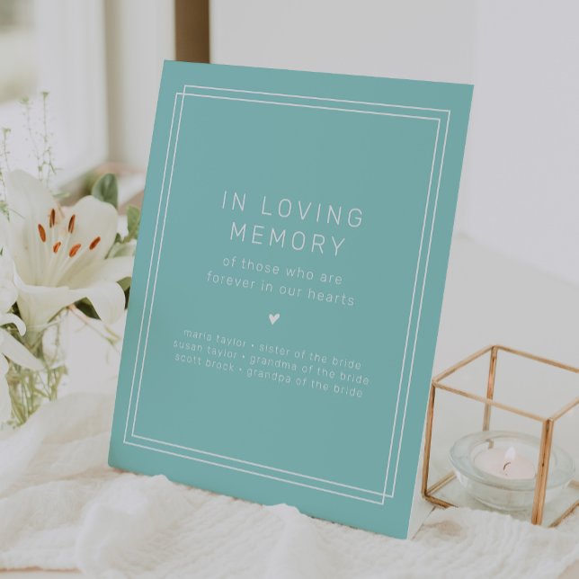 AVERY Mint Green In Loving Memory Wedding Memorial Pedestal Sign (AVERY Mint Green In Loving Memory Wedding Memorial Pedestal Sign)