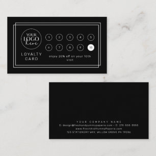 AVERY Modern Black Logo Business Reward 10 Punch Loyalty Card