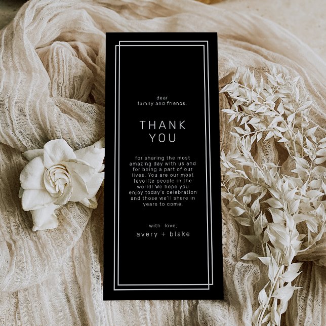 AVERY Modern Black Wedding Table Thank You Cards (AVERY Modern Black Wedding Table Thank You Cards)
