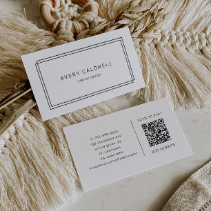 AVERY Modern Minimalist Double Frame QR Code Business Card