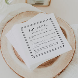 AVERY Modern Minimalist Fun Fact Wedding Napkin