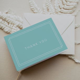 AVERY Modern Minimalist Mint Green Frame Wedding Thank You Card