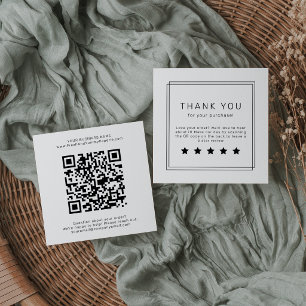 AVERY Modern Minimalist QR Code Leave A Review Square Business Card