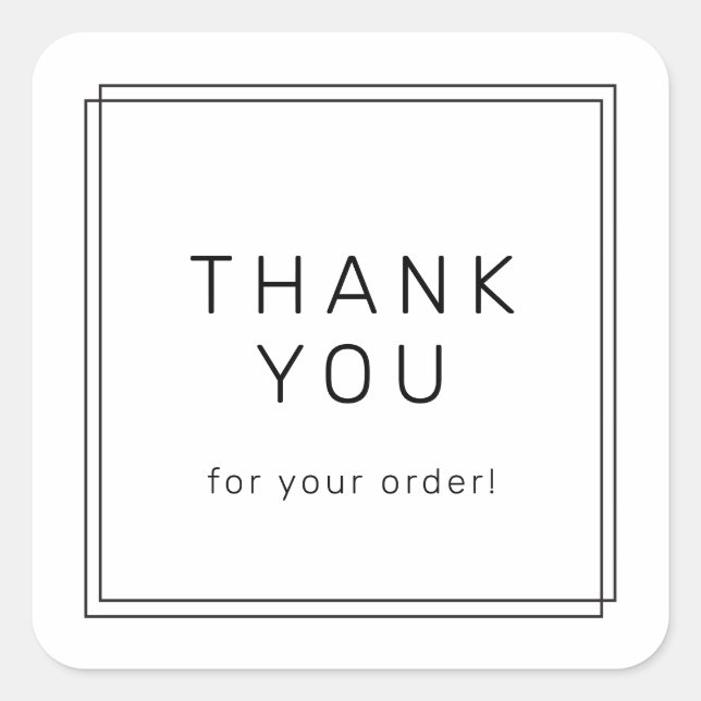 AVERY Modern Minimalist Thank You For Order Square Sticker (Front)