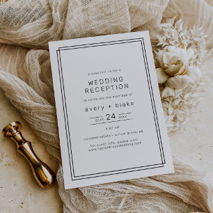 AVERY Modern Minimalist Wedding Reception Invitation