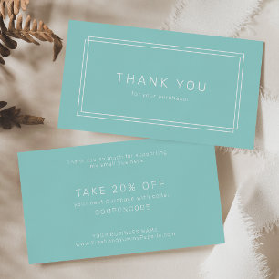 AVERY Modern Mint Green Business Thank You Discount Card