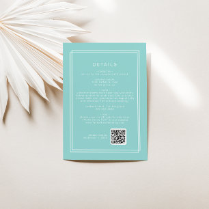 AVERY Modern Mint Green QR Code Wedding Details Enclosure Card