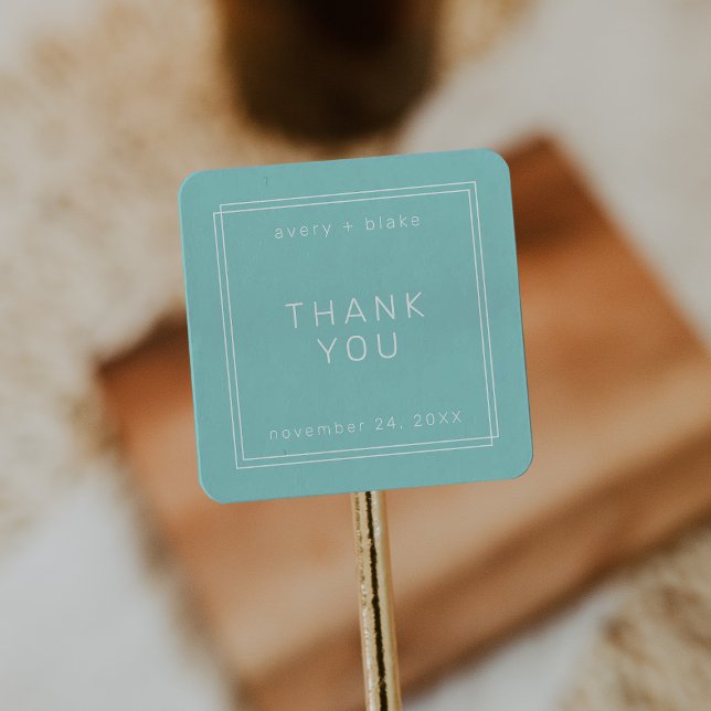 AVERY Modern Mint Green Wedding Thank You Sticker (AVERY Modern Mint Green Wedding Thank You Sticker)