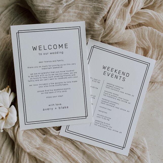 AVERY Modern Wedding Weekend Itinerary Template (AVERY Modern Wedding Weekend Itinerary Template)
