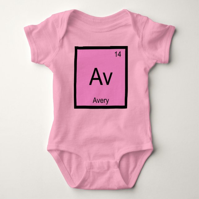 Avery Name Chemistry Element Periodic Table Baby Bodysuit (Front)