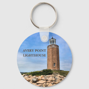Avery Point Lighthouse Connecticut Keyring