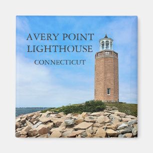Avery Point Lighthouse, Connecticut Square Magnet