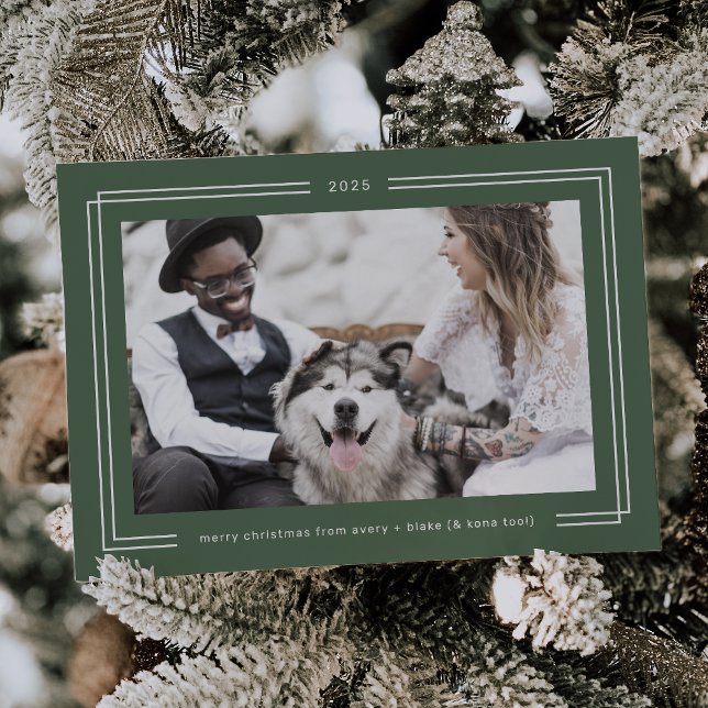 AVERY Sage Green Framed Couples Photo Christmas Holiday Card (AVERY Sage Green Framed Couples Photo Christmas Holiday Card)