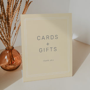 AVERY Simple Neutral Butter Yellow Cards and Gifts Pedestal Sign