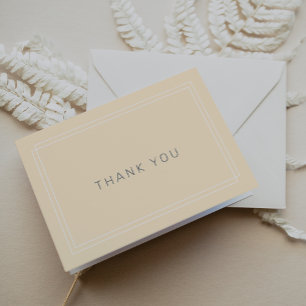 AVERY Simple Neutral Butter Yellow Wedding Thank You Card