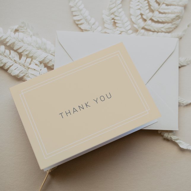 AVERY Simple Neutral Butter Yellow Wedding Thank You Card (AVERY Simple Neutral Butter Yellow Wedding Thank You Card)