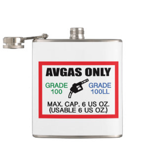 AVGAS / 100LL fuel only Hip Flask