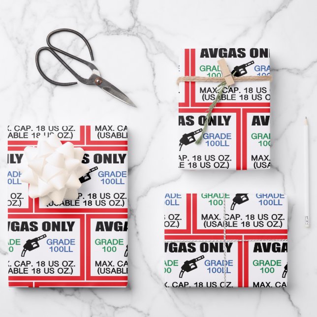 AVGAS / 100LL fuel only Wrapping Paper Sheet (Front)
