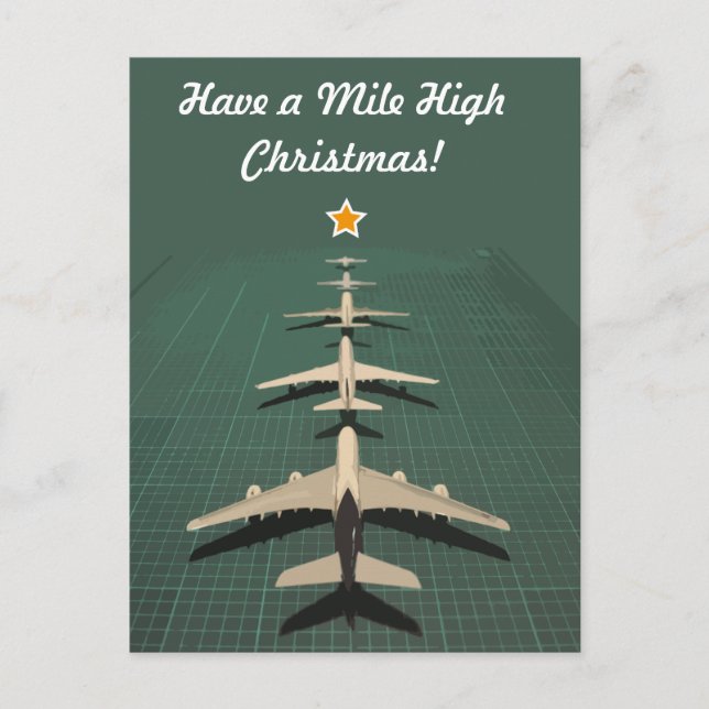 Avgeek Mile High Christmas Holiday Postcard (Front)
