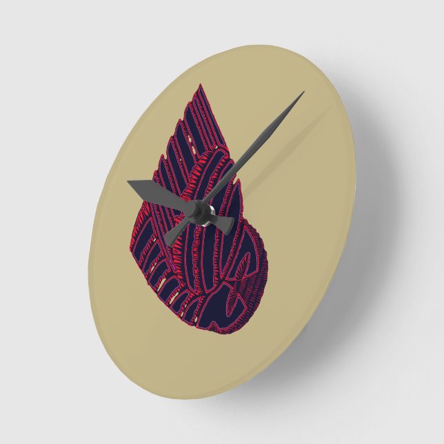 AVIAN ART DECO in BLUE/BEACH clock (Angle)