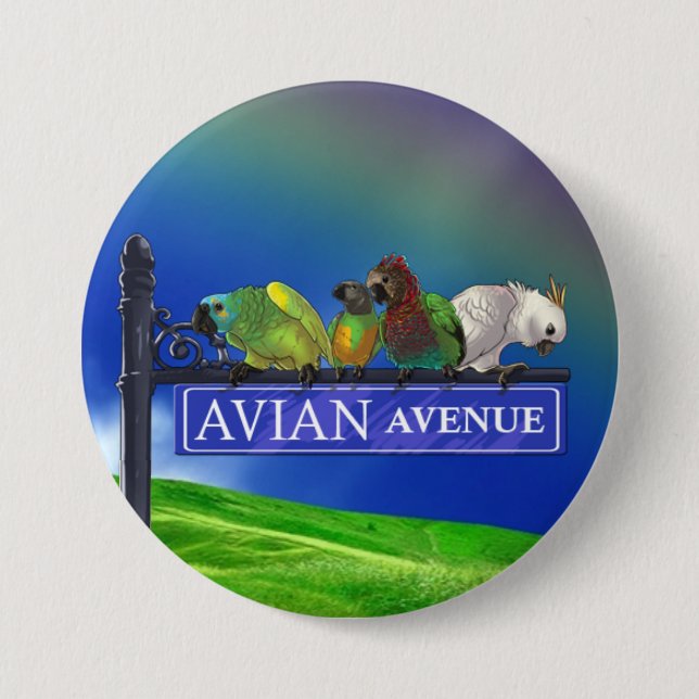 Avian Avenue Parrot Forum Button (Front)