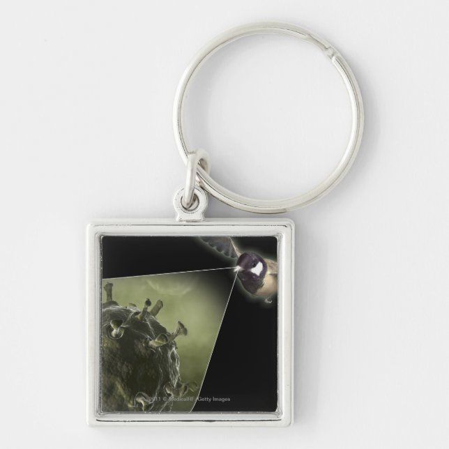 Avian flu coming out of bird key ring (Front)