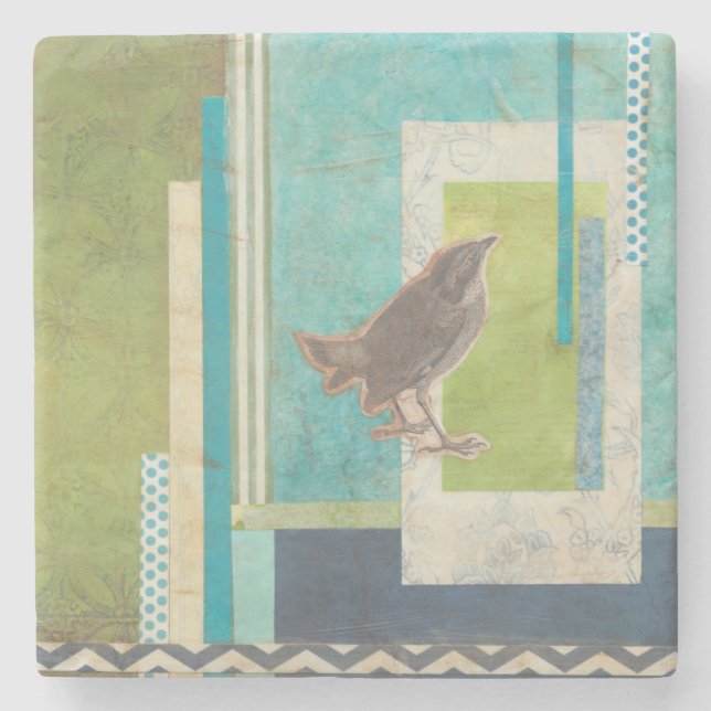 Avian Scrapbook II Stone Coaster (Front)