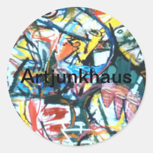 Aviary Stream Abstract Jeff Hankamer Artjunkhaus   Classic Round Sticker