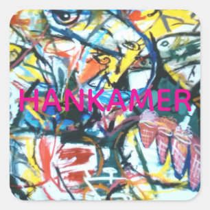 Aviary Stream Abstract Jeff Hankamer Artjunkhaus   Square Sticker