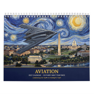 Aviation 2027 Starry Night Aeroplanes Calendar