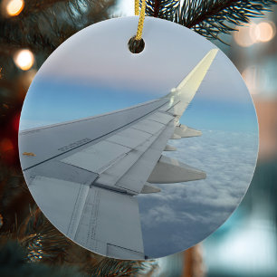 Aviation Aeroplane Christmas Photo Custom Ceramic Ornament