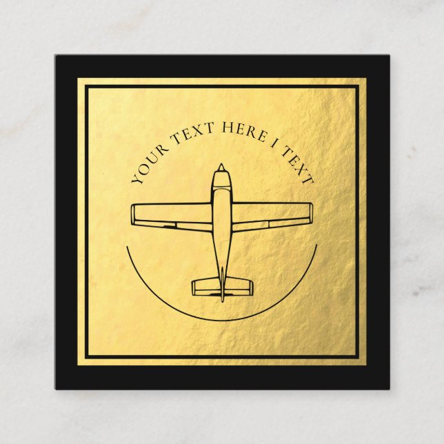 Aviation Aeroplane - Faux Gold Foil Business Card (Front)