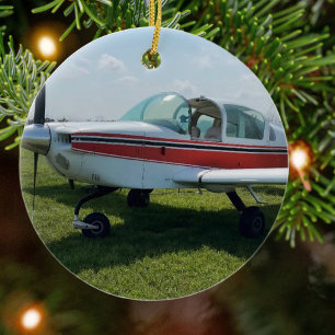 Aviation Aeroplane Photo Christmas Personalised Ce Ceramic Ornament