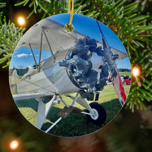 Aviation Aeroplane Photo Christmas Personalised Ce Ceramic Ornament